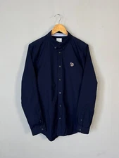 Paul Smith Classic Cotton Men Navy Blue Button Up Long Sleeve Shirt Size M