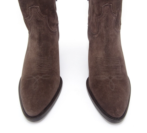 POLO RALPH LAUREN STIVALI MID COWBOY-BIKER stivaletti marroni taglia 38,5 - Foto 9 di 17