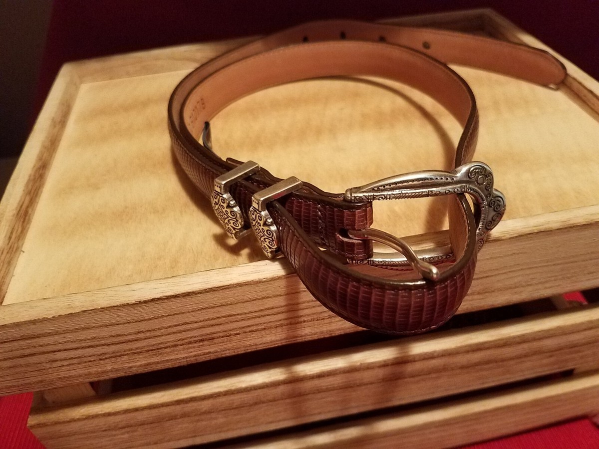 Brighton Croc Brown Belt 30 M Fashionable Buckle Bling Brown 