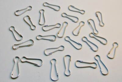 25 Steel Snap Spring J HOOKS 1'' for DIY Lanyard ~ Purses ~ Crafts ~ Zipper Pulls