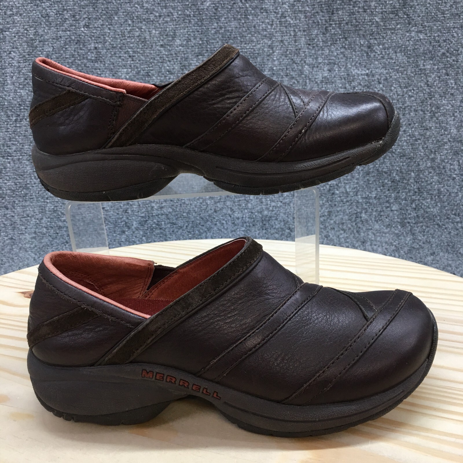 Merrell Scarpe Donna 8 Primo Patch Insetto Zoccoli Pelle Marrone Comode Basse J63796