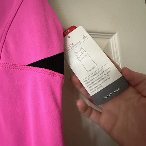Women’s NWT Champion Duo Dry Max Pink / Black Athletic Top Shirt XS - Picture 2 of 10