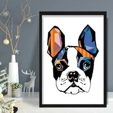 FRENCH BULLDOG Abstract Art Print Colourful Dog Gallery Wall Poster Gift