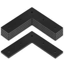 6 Pack Heavy Duty L Shape Flat Mending Plate, 6" Flat Corner Brace Bracket Co...