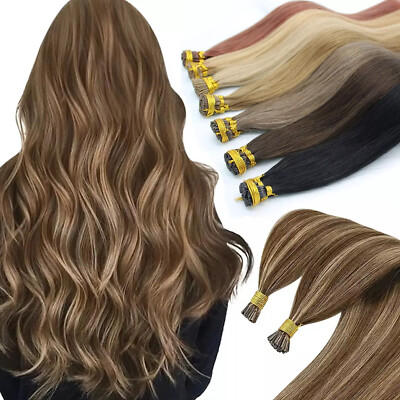 I-Tip Hair Extensions Human Hair Stick Tip Pre Bonded Cold Fusion Thick 1g14-24''