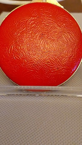 Vintage "Luti" Firenze red leather powder & rouge compact. - Picture 6 of 14
