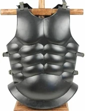 Roman Conqueror Black Breastplate Shoulder Guard Steel Larp Medieval Armor