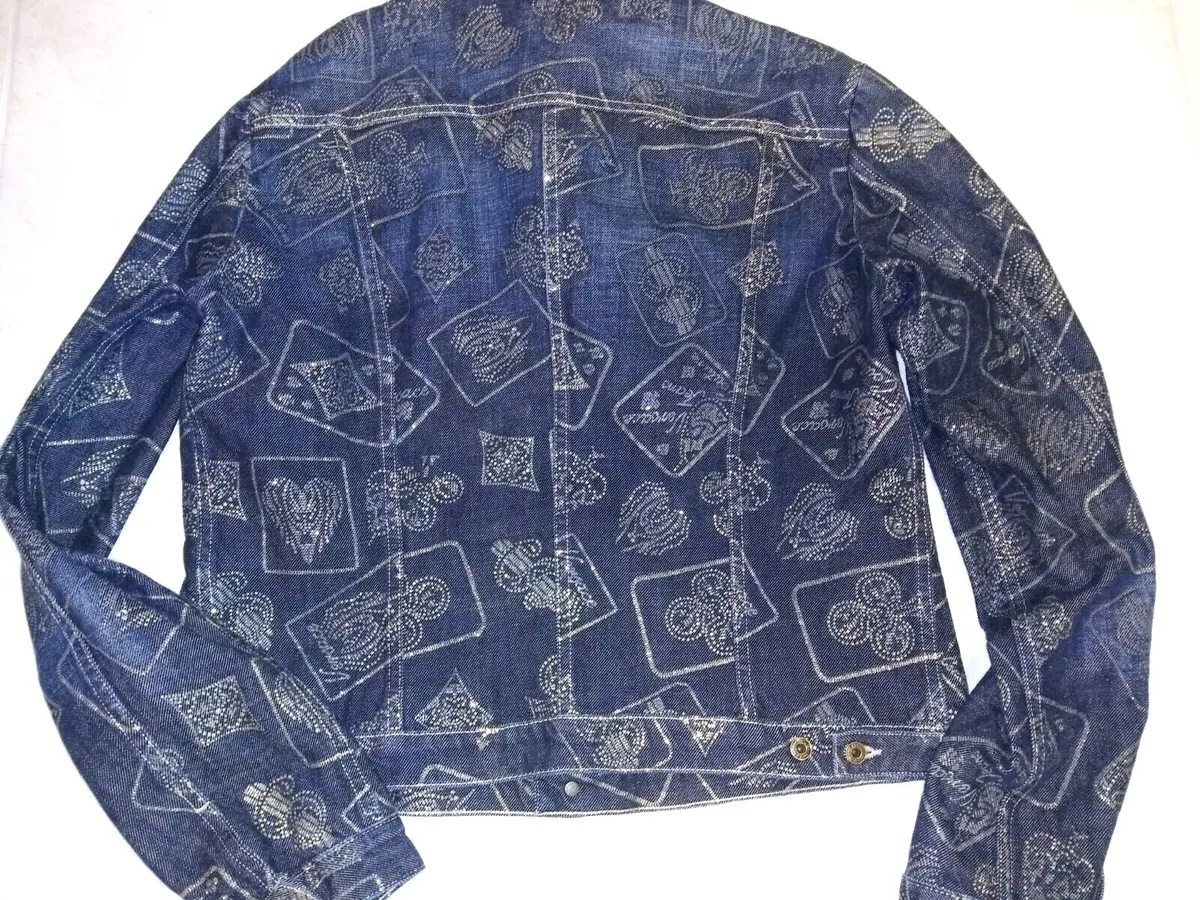 Vintage 70's VERSACE JEANS COUTURE DENIM BLING Women's JACKET Playing Cards