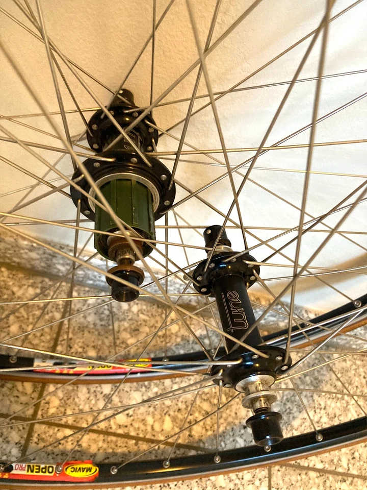 Vintage 8 Fach TUNE LRS Mig/Mag Schwarz 32 Loch MAVIC Open Pro Clincher - Bild 2 von 4