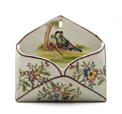 Beatrix Pouplard Malicorne Wall Pocket Mail Holder French Ceramic