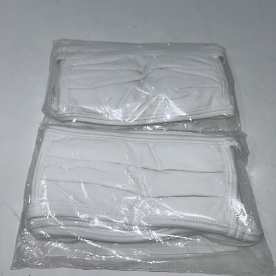 Cotton Face Mask Reusable White  Cloth Washable Men Women Package of 5
