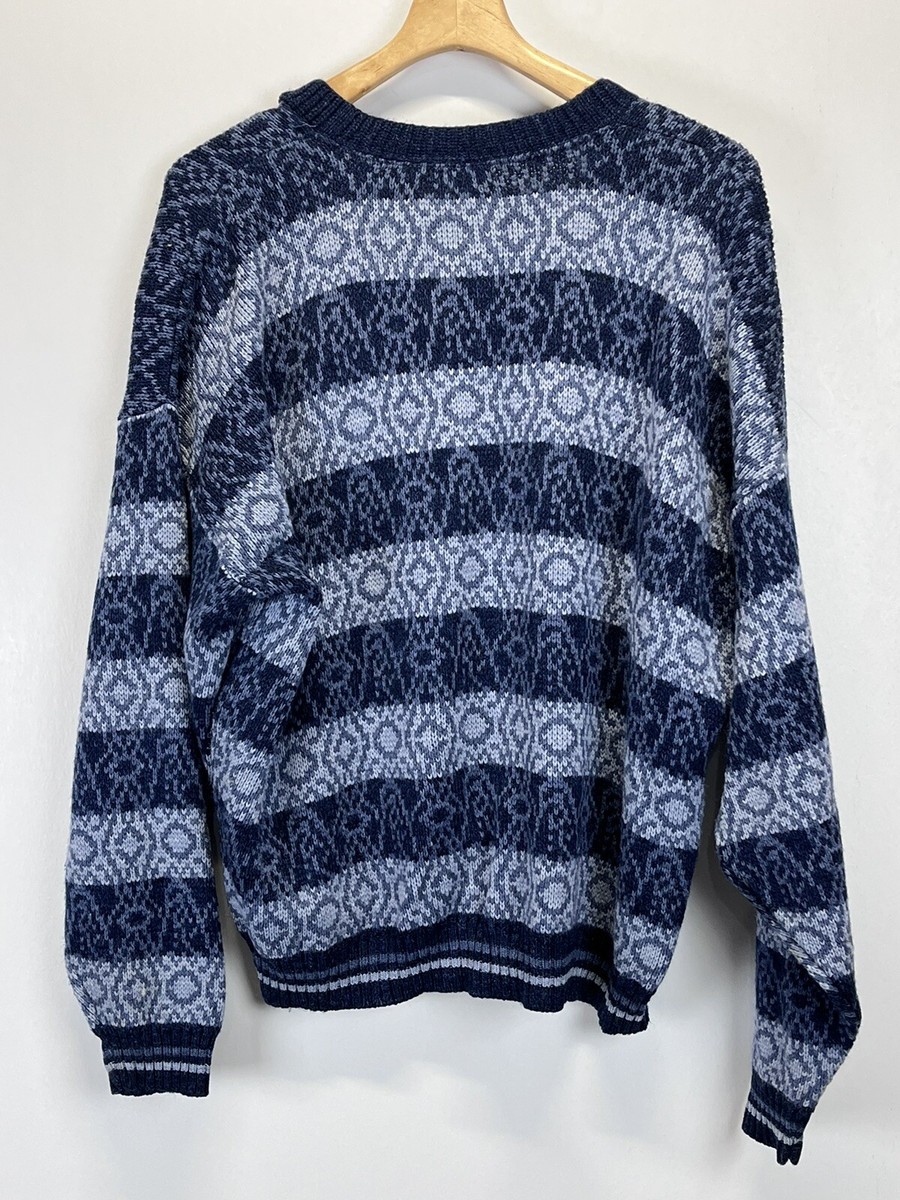 トップス 80s Sport Wear Cardigan Vintage 90s 80s Mens M Cardigan Sweater V-Neck Button
