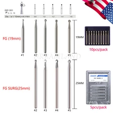 Dental Surgical Burs 25mm/19mm Carbide Bur Friction Grip FG Round For High Speed