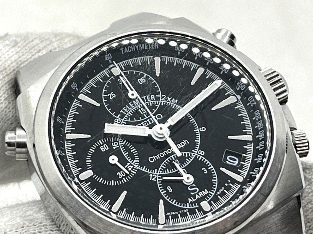 完動 SEIKO SUS クロノグラフ SCFL001 7T32-9000 黒 Working Seiko Sus Chronograph Scfl001 7T32-9000 Black | eBay