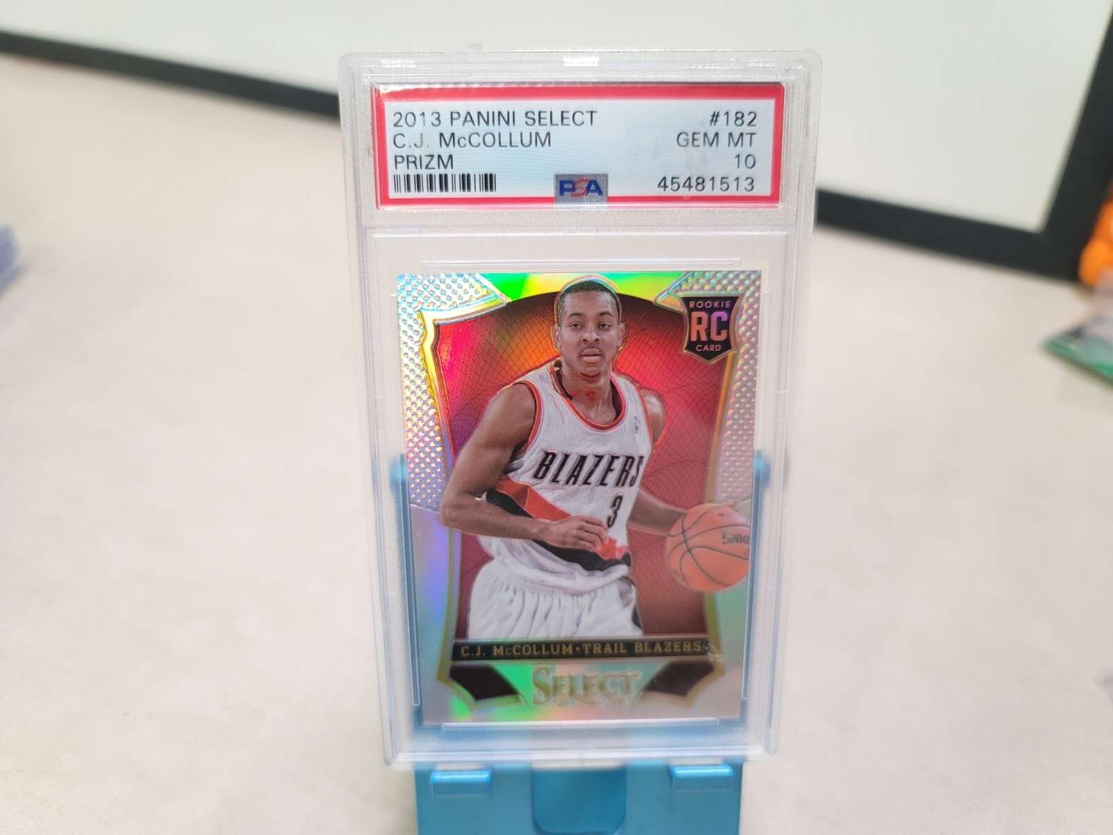2013-14 Panini Select CJ McCollum Silver Prizm Rookie RC #182 PSA 10 T8551