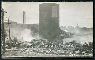 LEXINGTON NEBRASKA MILL + ELEVATOR CO. FIRE 1916 RPPC RP PHOTO POSTCARD