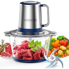 KOIOS Electric Food Processor, 2-Speed Food Chopper Meat Grinder with Glass Bowl