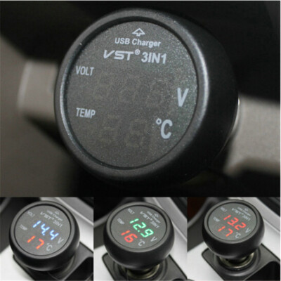 Feuerzeug Spannungsmesser Tester 12V UK LED Auto KFZ Thermometer Elektrische Zigarette