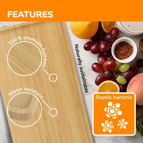 Rectangular Nested Bamboo Serving Trays - Vertical Grain Carbonized Brown - Picture 4 of 6