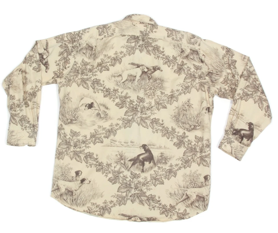 Vintage POLO RALPH LAUREN Hunting Hounds Marlowe Button Up Mens Shirt sz L /723 - Image 3 of 4