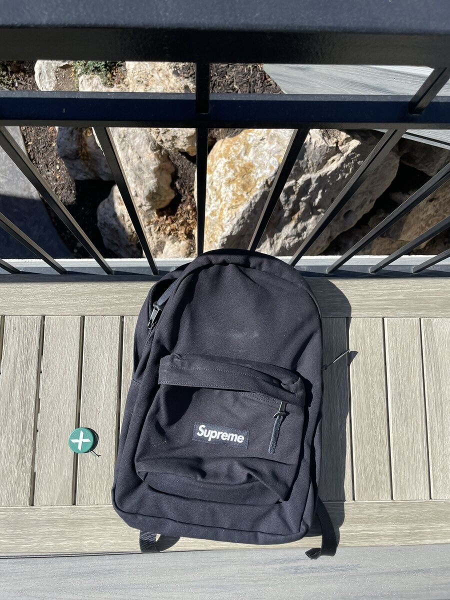 Supreme Black Canvas Backpack BRAND NEW DEADSTOCK | eBay