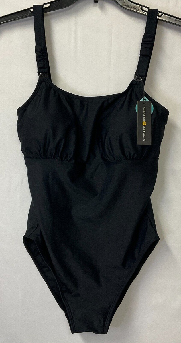 Kindred Bravely One Piece Swimsuit Womens Size M Black Nursing And