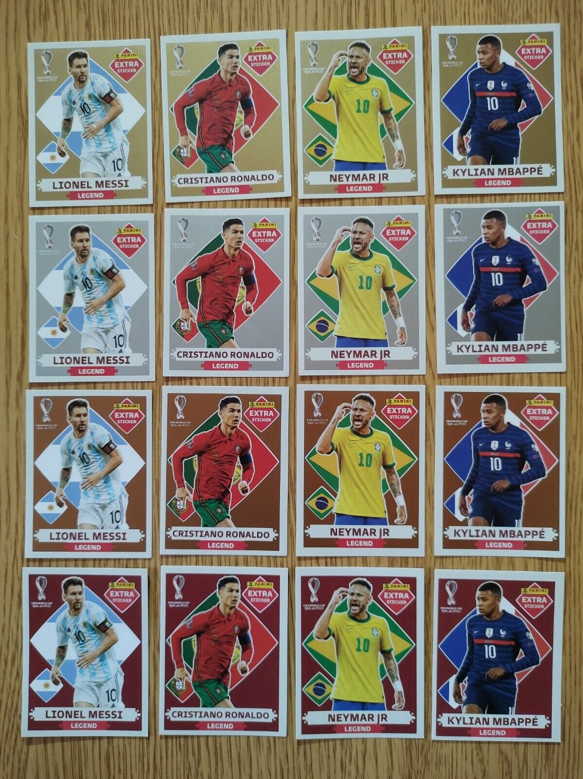 EXTRA STICKER MBAPPE MESSI CR7 NEYMAR World Cup Qatar 2022 PANINI LOT