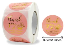 40 THANK YOU FOR SUPPORTING MY SMALL BUSINESS ENVELOPE SEALS LABELS STICKERS 1.5