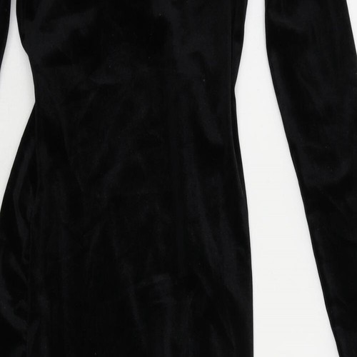 H&M Womens Black Polyester Bodycon Size S V-Neck Pullover - Picture 4 of 10