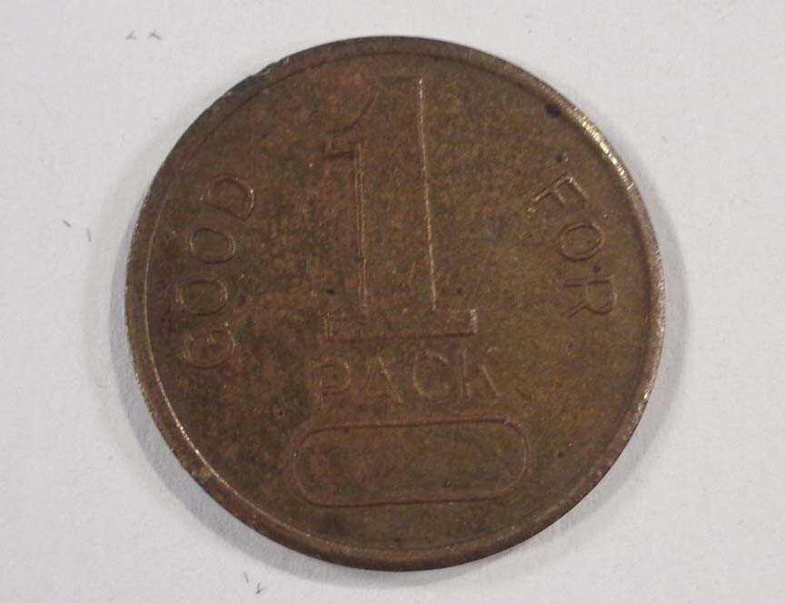good for 1 pack of cigarettes token CHICAGO, IL GINGERS $4.99 Vintage 'Good for 1 Pack