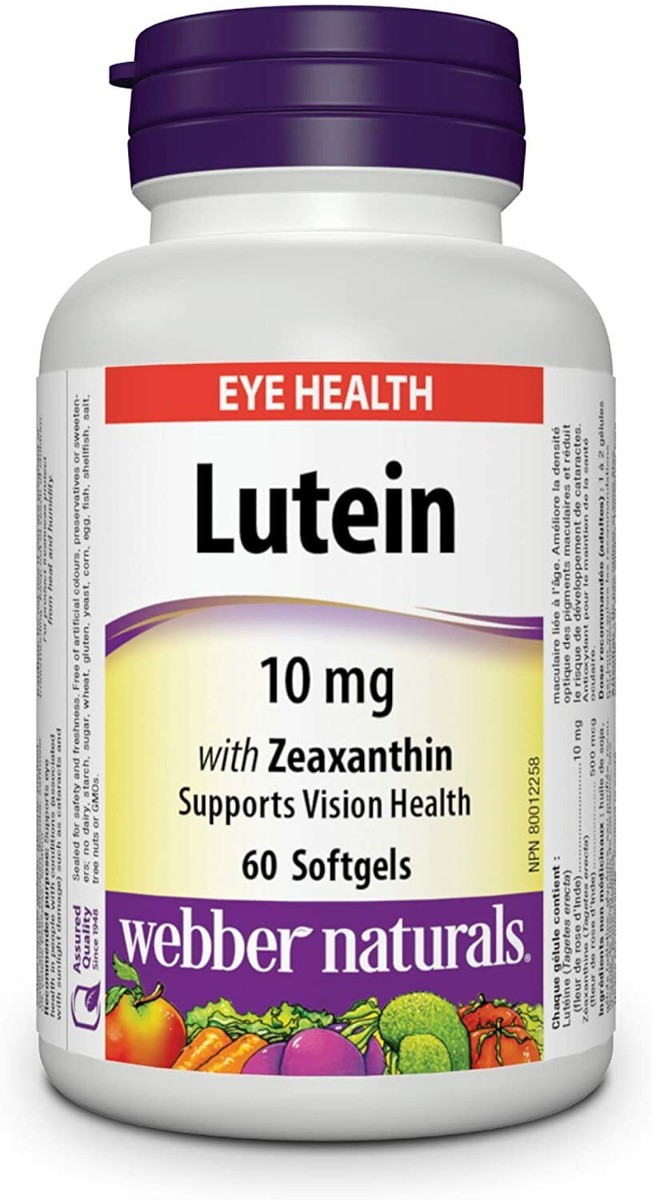 glutathione webber naturals Webber Naturals Lutein with Zeaxanthin 10 mg, 60 Softgel