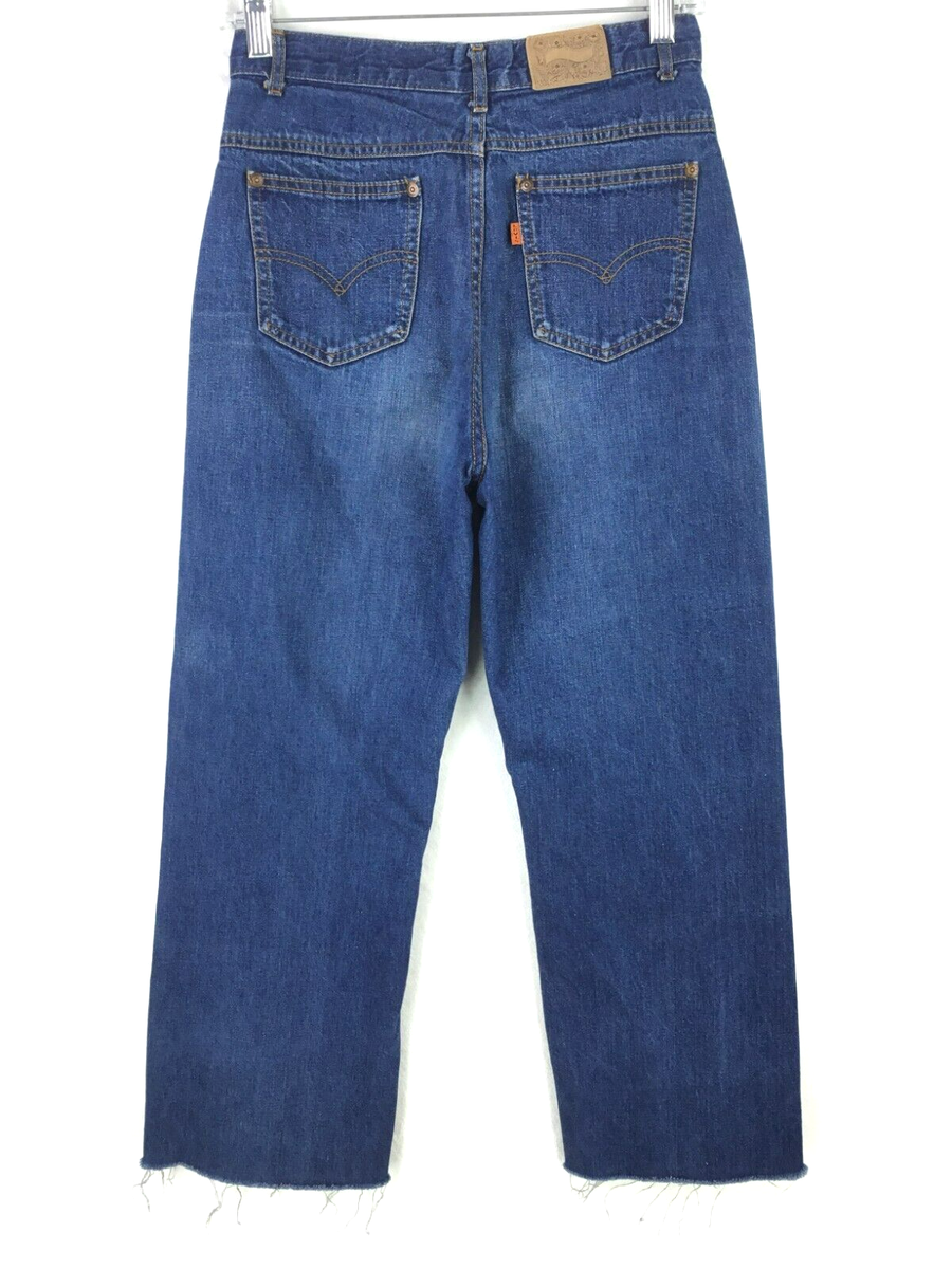VTG 80's Levi's 685 Jeans Women's Size 24X24 Orange Tab Blue Cut