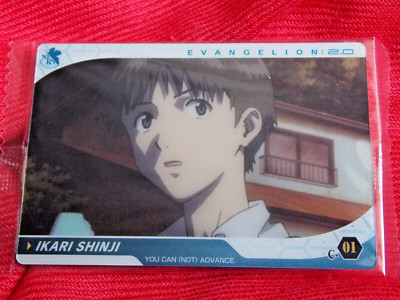 VERSIEGELT BANDAI EVANGELION SHINJI FOLIE HOLO FARBE PLASTIKKARTE C-01 ANIME   UK