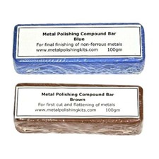 Metal Polishing Buffing Compound Bars Blue or Brown Aluminium Alloy +/- 100g