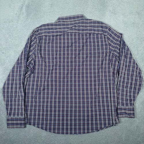 Untuckit Shirt Mens Size 3XL Red Blue Plaid Button Up Millbrook Stretch Casual - Picture 6 of 7