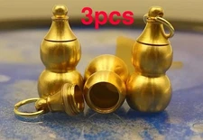 3pcs Brass Gourd Keychain Accessory , Mini Container, Pill Container, Pendant