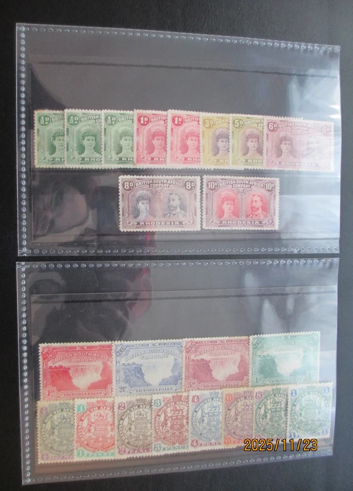 Rhodesia/ British South Africa - 1910 Double Head - Vic Falls & Arms Stamps ~ MH - Image 4 of 4