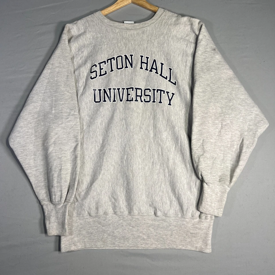 Seton Hall Pirates Sweatshirt Mens XL Gray Vintage Champion Reverse Weave 90s - Image 2 of 4
