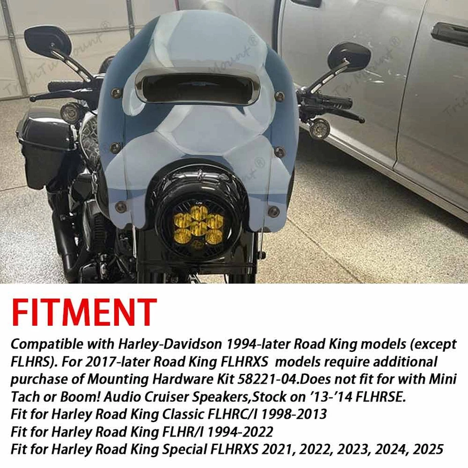 Smoke Windshield Wind Splitter For Harley Touring Road King FLHR FLHRXS 98-Up - Image 4 of 4