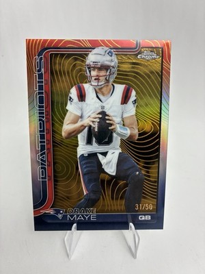 2025 Topps Chrome - Drake Maye #207 /50 Gold Etch Variation