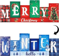 Christmas Table Decorations Wooden Winter Table Centerpieces Merry Christmas Rev