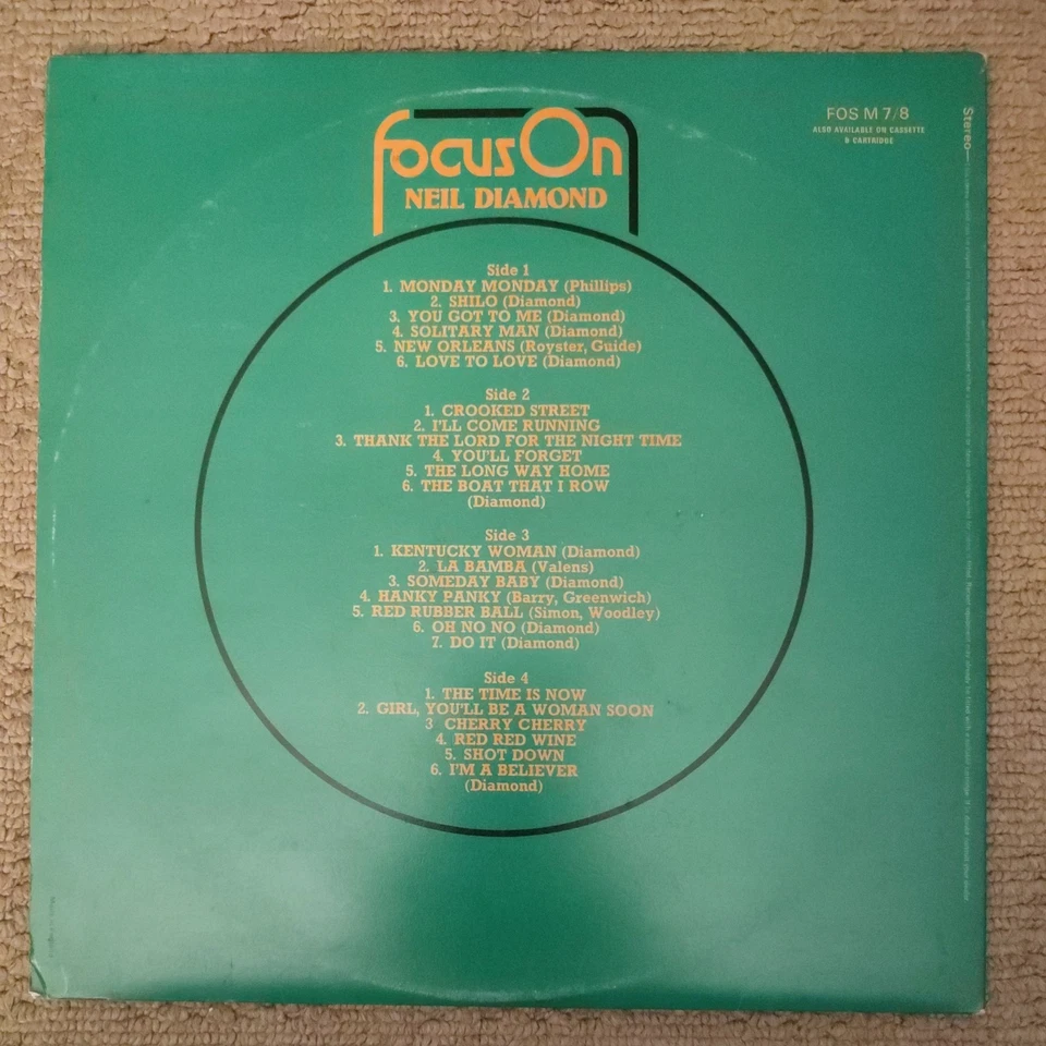Neil Diamond 'Focus On' 2 x 12"LPs ~ London Records FOS M 7/8 1972~ Nr Mint Cond - Image 2 of 4