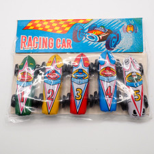 Showa Retro Tin Miniature Racing Car Set of 5 Japan pp595