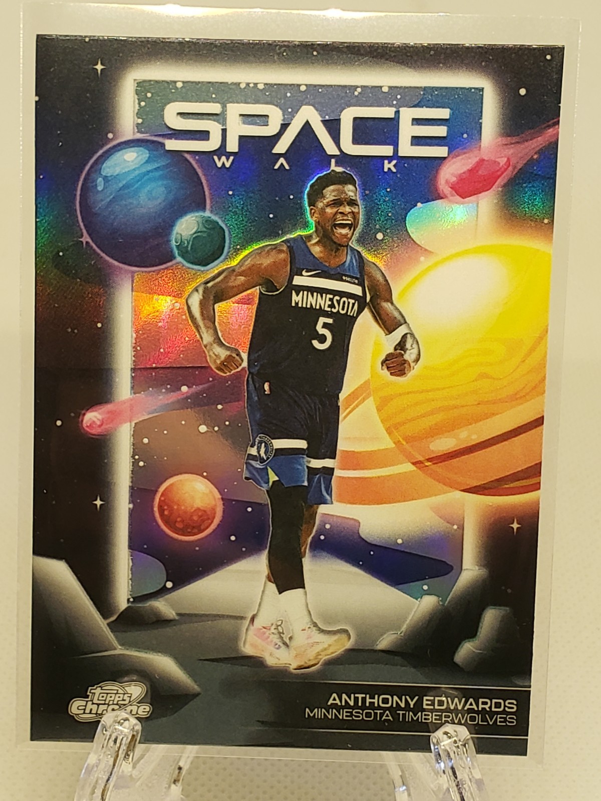 Anthony Edwards 2025-26 Topps Chrome Cosmic Space Walk Insert Refractor #SW-5