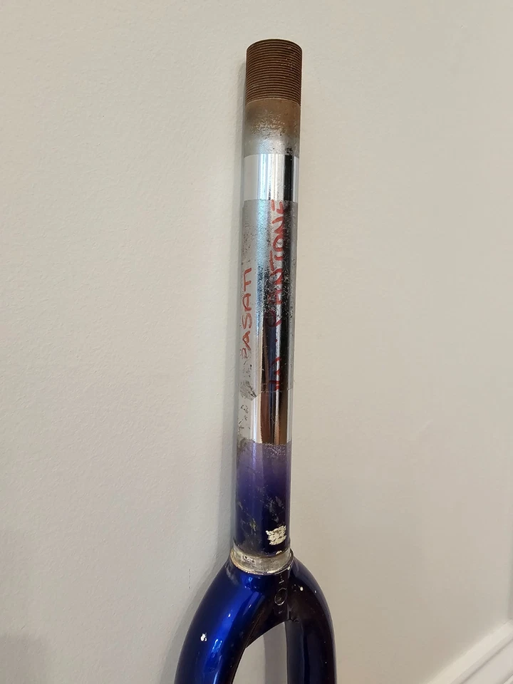 Columbus Casati Vintage Steel Fork 700c Rim Brake Threaded 230mm Chrome/Blue - Image 3 of 4