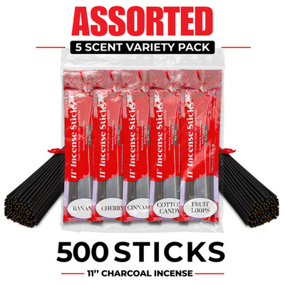 500 Incense Sticks 11'' Variety Bulk Pack Hand Dipped Buy Mix Match Wholesale