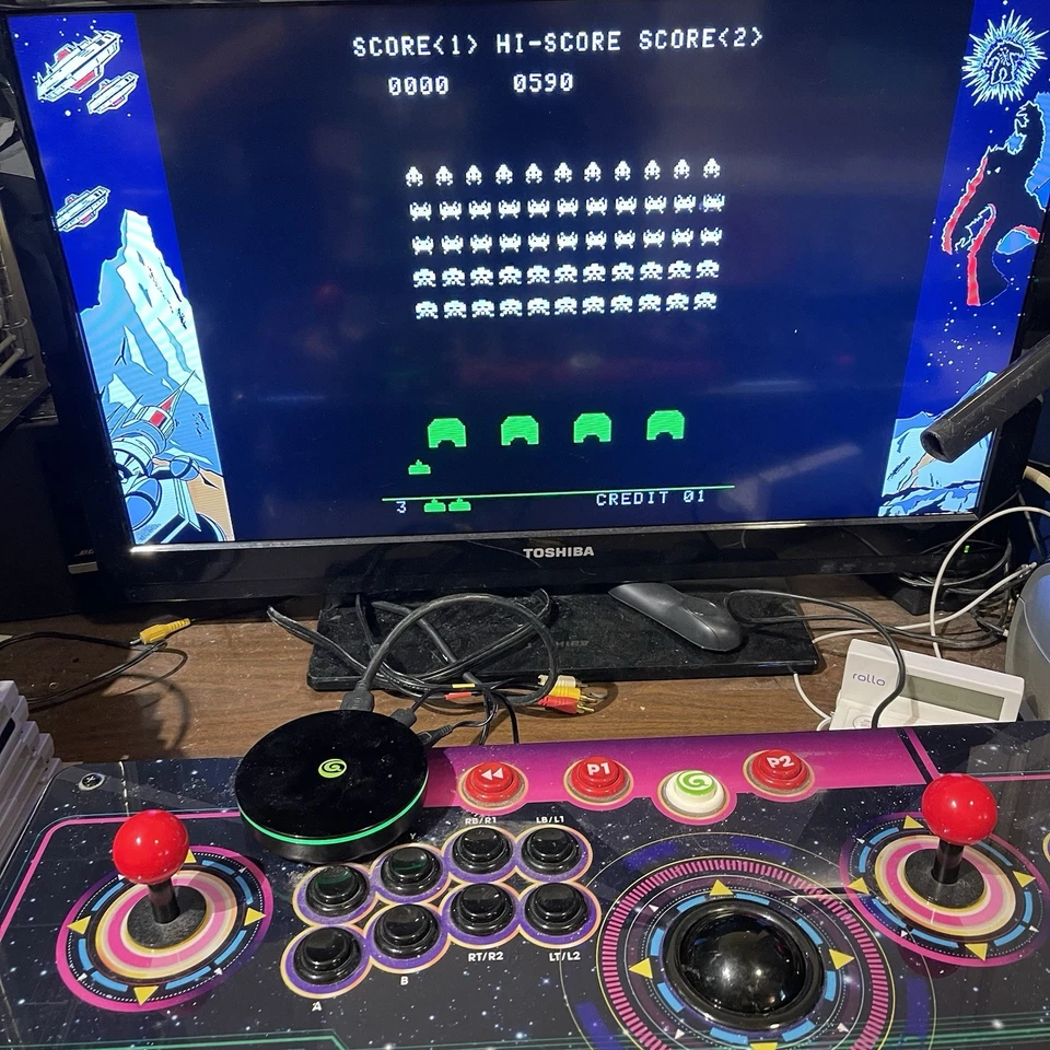 Consola Legends Gamer Pro Tabletop Doble Arcade Stick Trackball AtGames con Manual Foto 2 de 4