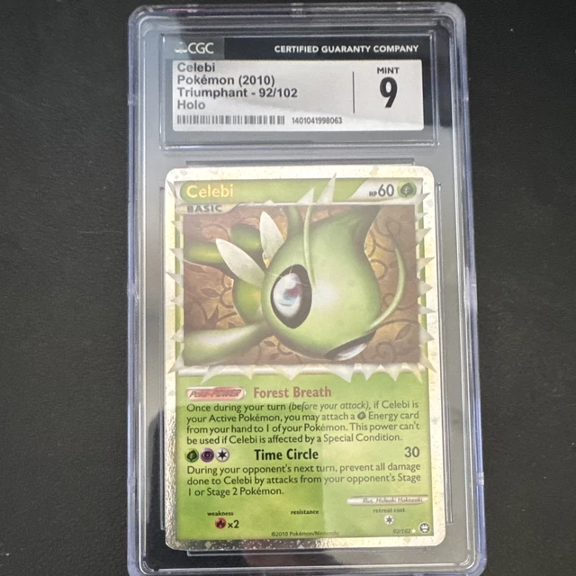 PSA / CGC 9 2010 Pokémon TCG Celebi Prime 92/102 Triumphant Holo