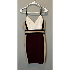 Windsor Women's Purple/Tan/White/Black Colorblock Dress Size M