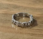 Vintage Sterling Silver 925 Rose Chain Band Ring Size 10 3mm Wide 2.6 Grams 925